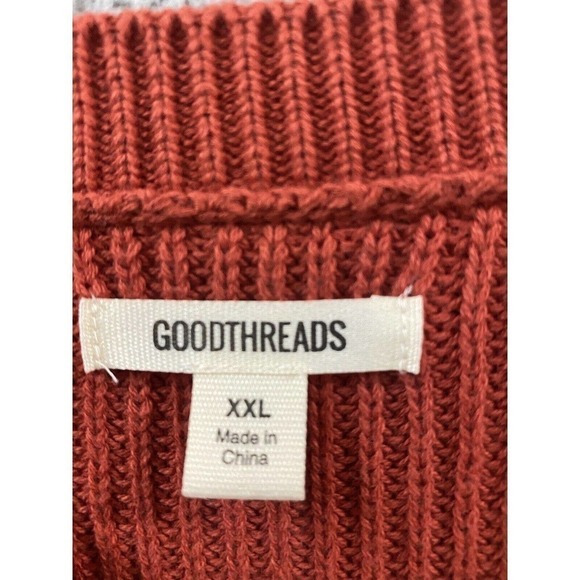 Goodthreads Sweater Womens XXL Clay Red Relaxed Stretch Pullover - Picture 3 of 7